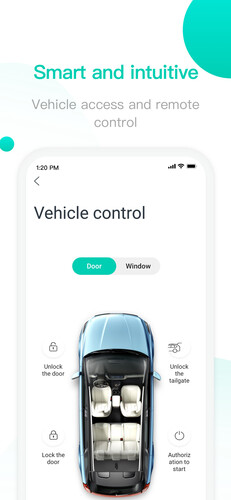 Aiways App für europäische Kunden: Fahrzeugfunktionen.