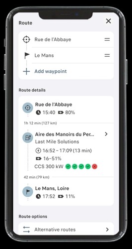 App „e-Routes“ von Citroën .