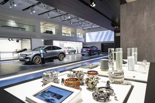 Audi-Ausstellung im „Drive“, dem Volkswagen-Group-Forum in Berlin.