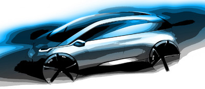 Designskizze des Megacity Vehicle von BMW.