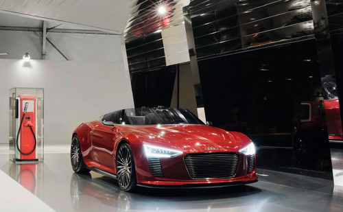 Die Elektrotankstelle der Zukunft muss ein angenehmes Umfeld für einen langen Aufenthalt bieten. Ein Vorschlag von Audi auf der Design Miami.