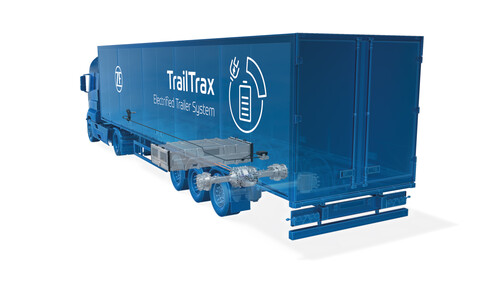 Elektrifizierter Lkw-Anhänger „TrailTrax“ von ZF.