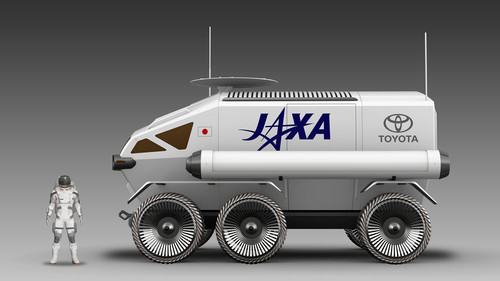 Konzept Rover-Mondfahrzeug mit Brennstoffzellenantrieb der Weltraumagentur JAXA und Toyota. 