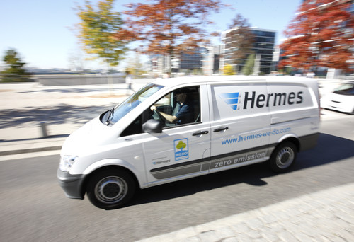 Mercedes-Benz Vito E-Cell bei Hermes in der Erprobung (2011).