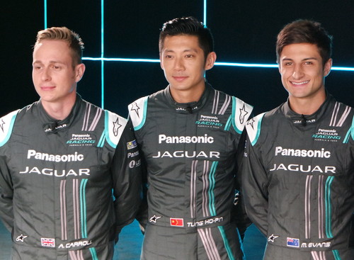 Panasonic Jaguar Racing: Adam Carroll, Ho-Pin Tung, Mitch Evans (von Links)