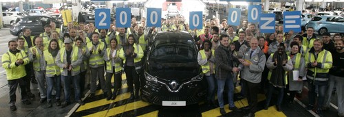 Produktionsjubiläum des 200.000sten Renault Zoe im französischen Flins. 