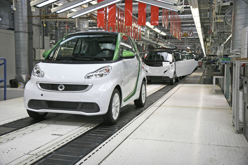Smart hat mit der Produktion des neuen Fortwo Electric Drive begonnen.