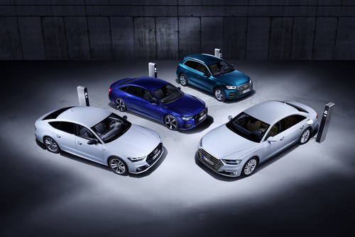 TFSI-e-Modelle von Audi: A7 Sportback, A6, Q5 und A8 L. 