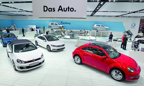 Volkswagen präsentiert seine Nachhaltigkeitsstrategie auf der Hannover Messe 2012.