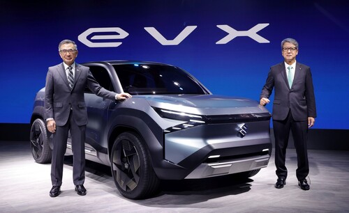 Vorstellung des Suzuki eVX auf der Auto Expo 2023.