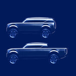 Erste Skizzen eines SUV und eines Pick-ups der neuen US-Elektromarke Scout von Volkswagen.